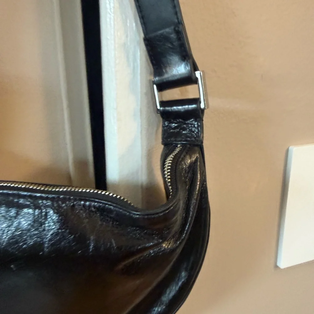 All Saints Black Leather Crossbody Bag - Picture 7 of 10